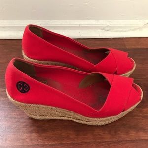 Tory Burch straw wedges